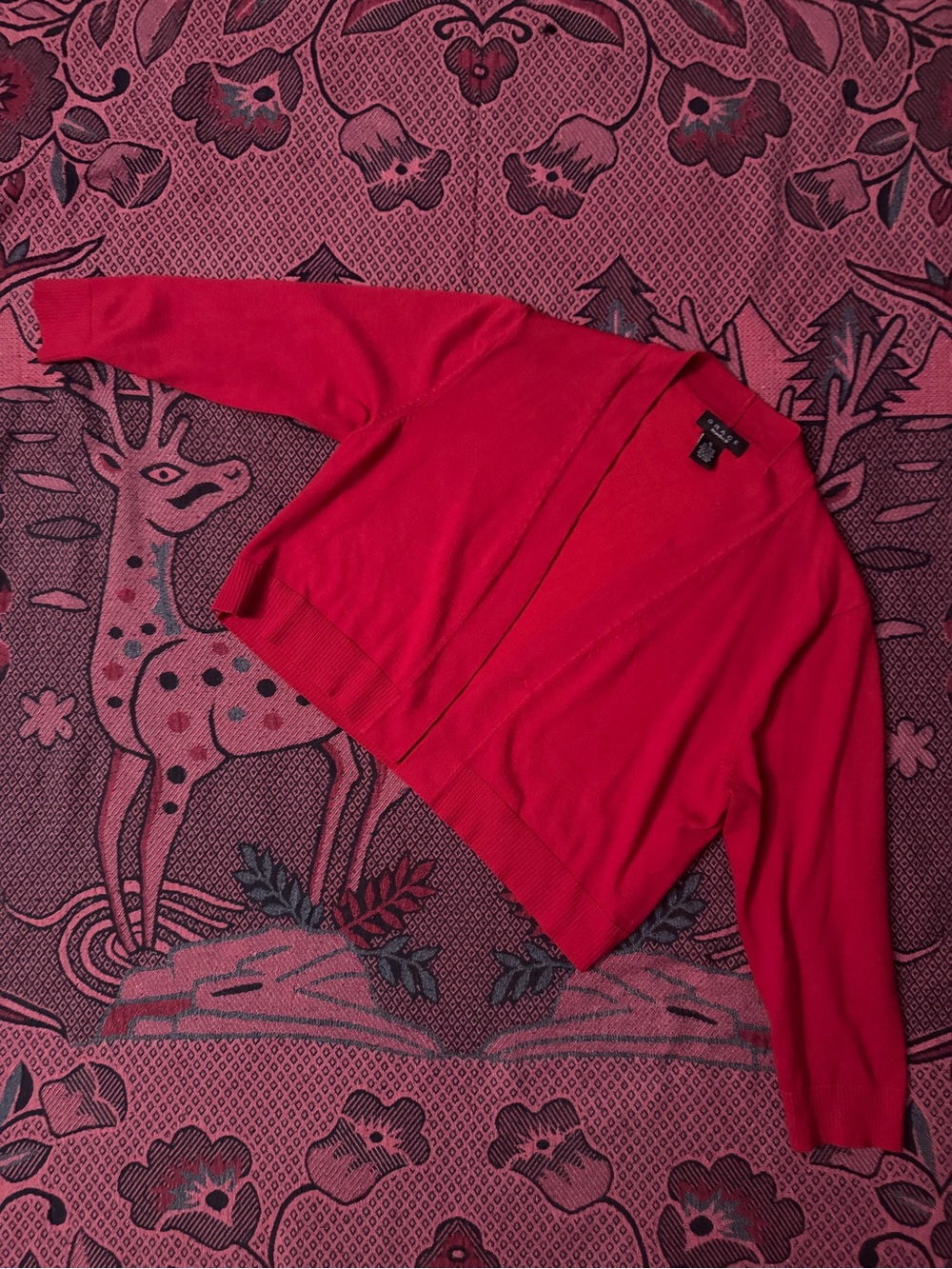 Grace Bright Red Open-Front Cropped Cardigan